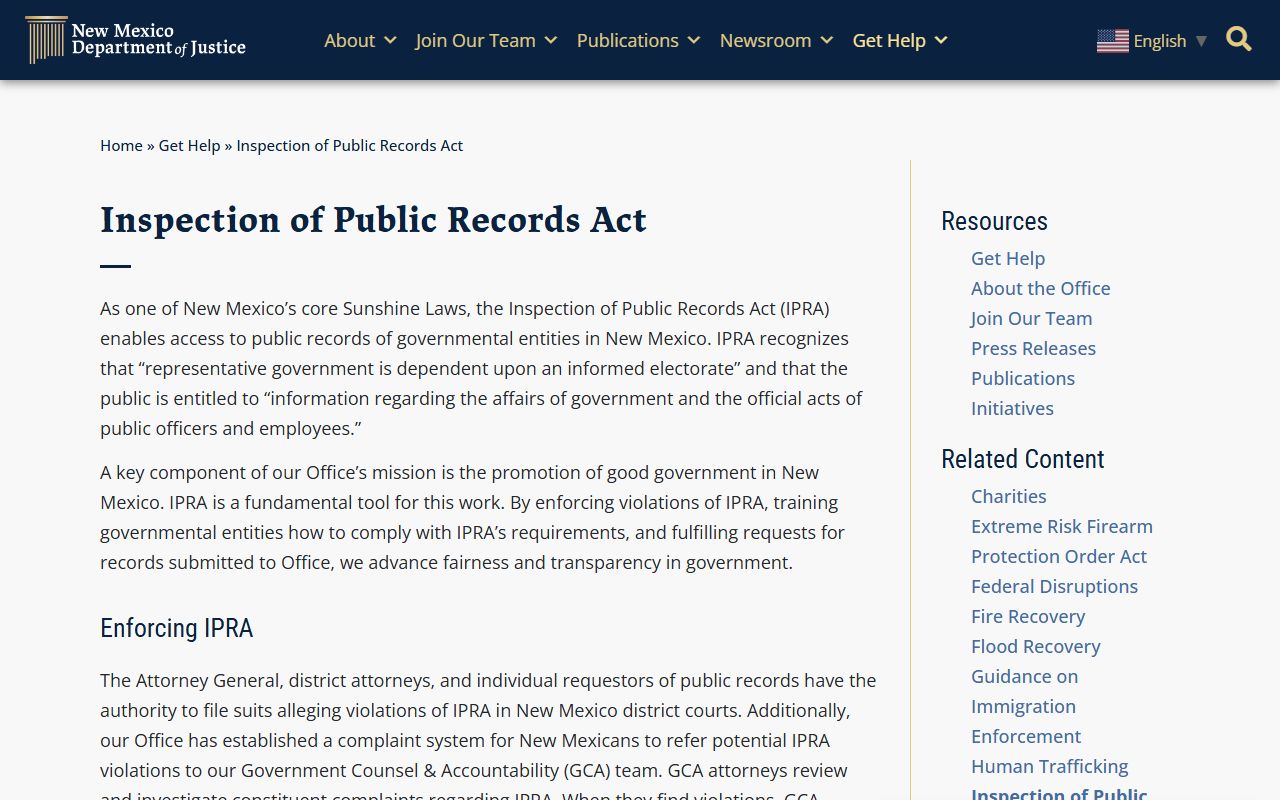 Colfax County Clerk New Mexico IPRA overview
