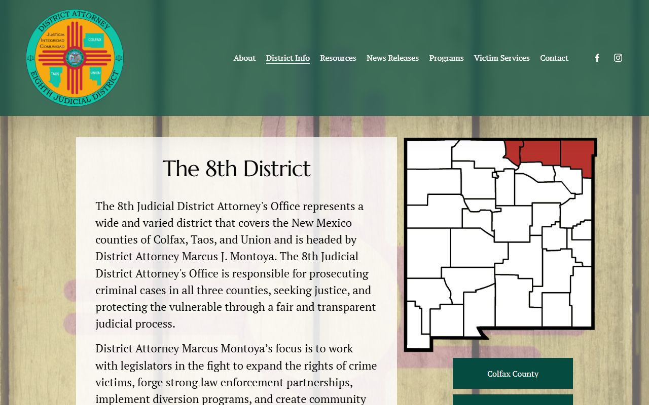 Colfax County arrest records and court charges District Attorney source