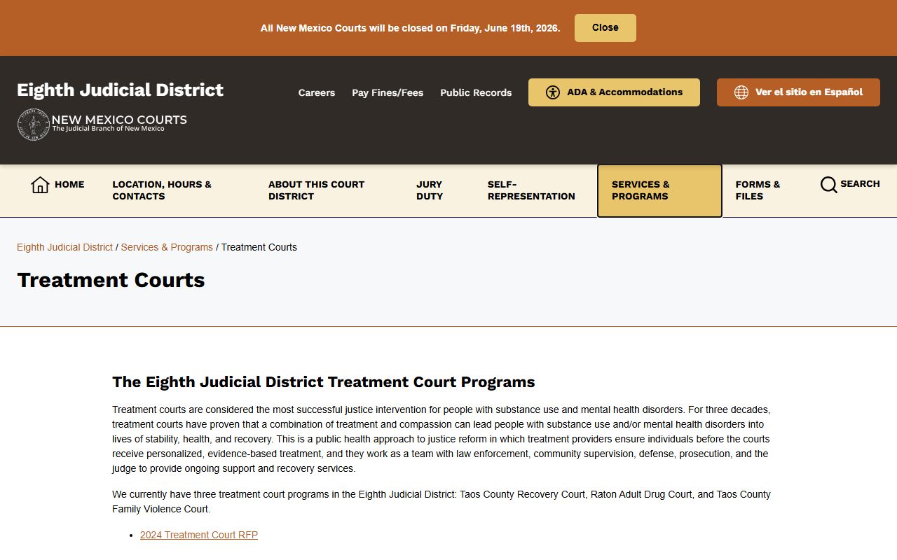 Colfax County court charges treatment court source