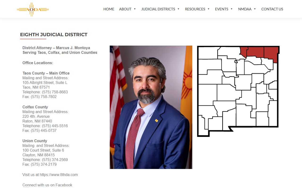 Eighth Judicial District Attorney listing for criminal prosecution offices