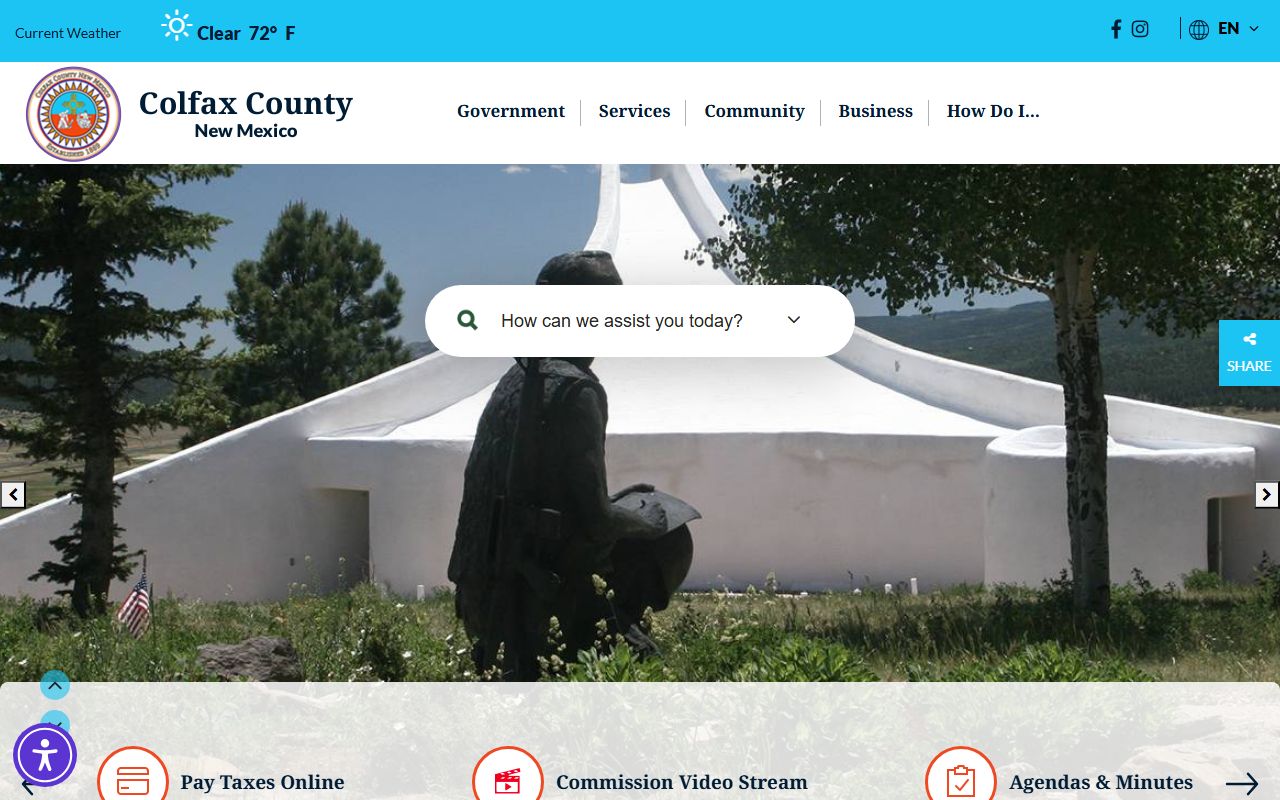 Colfax County court records county government history