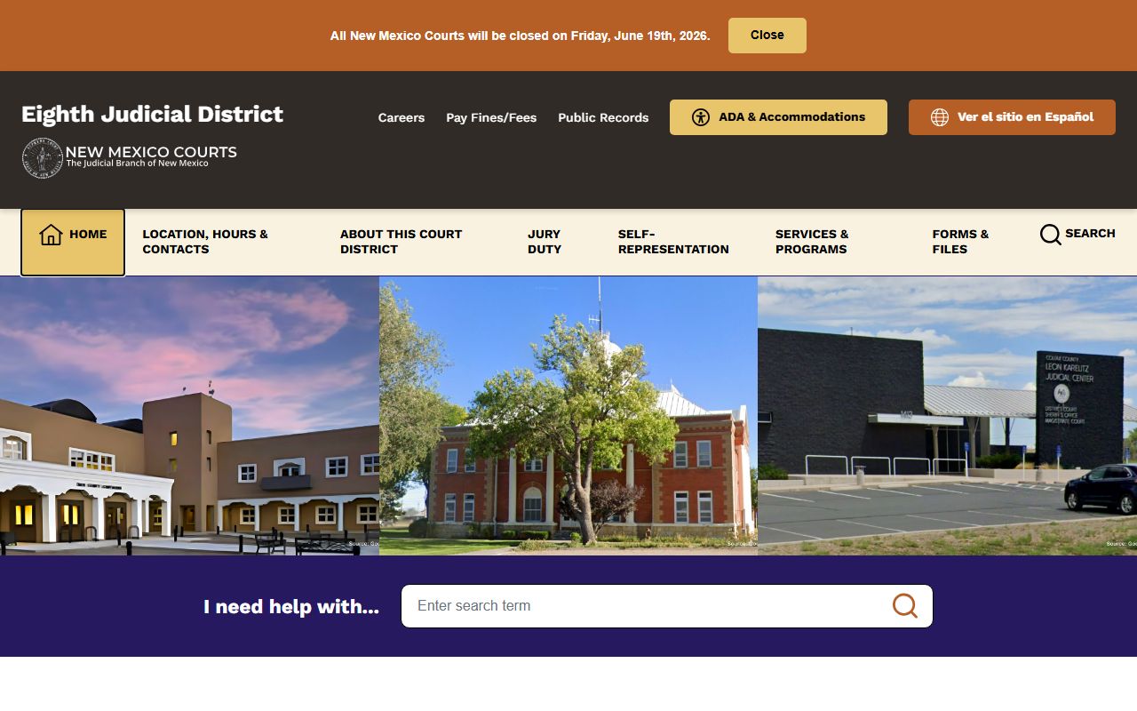 Colfax County court records Eighth Judicial District access
