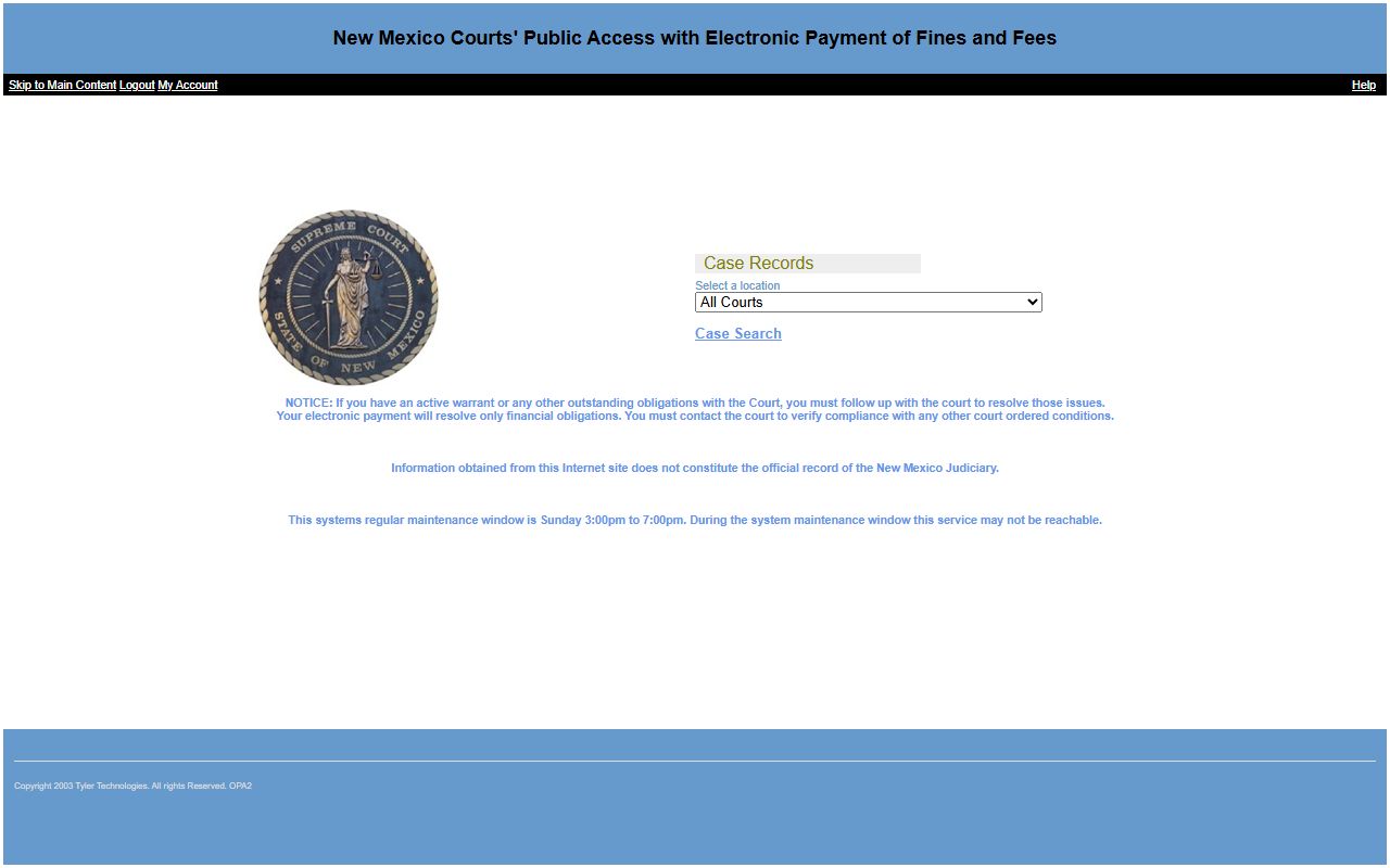 Colfax County warrant and court records Odyssey Public Access