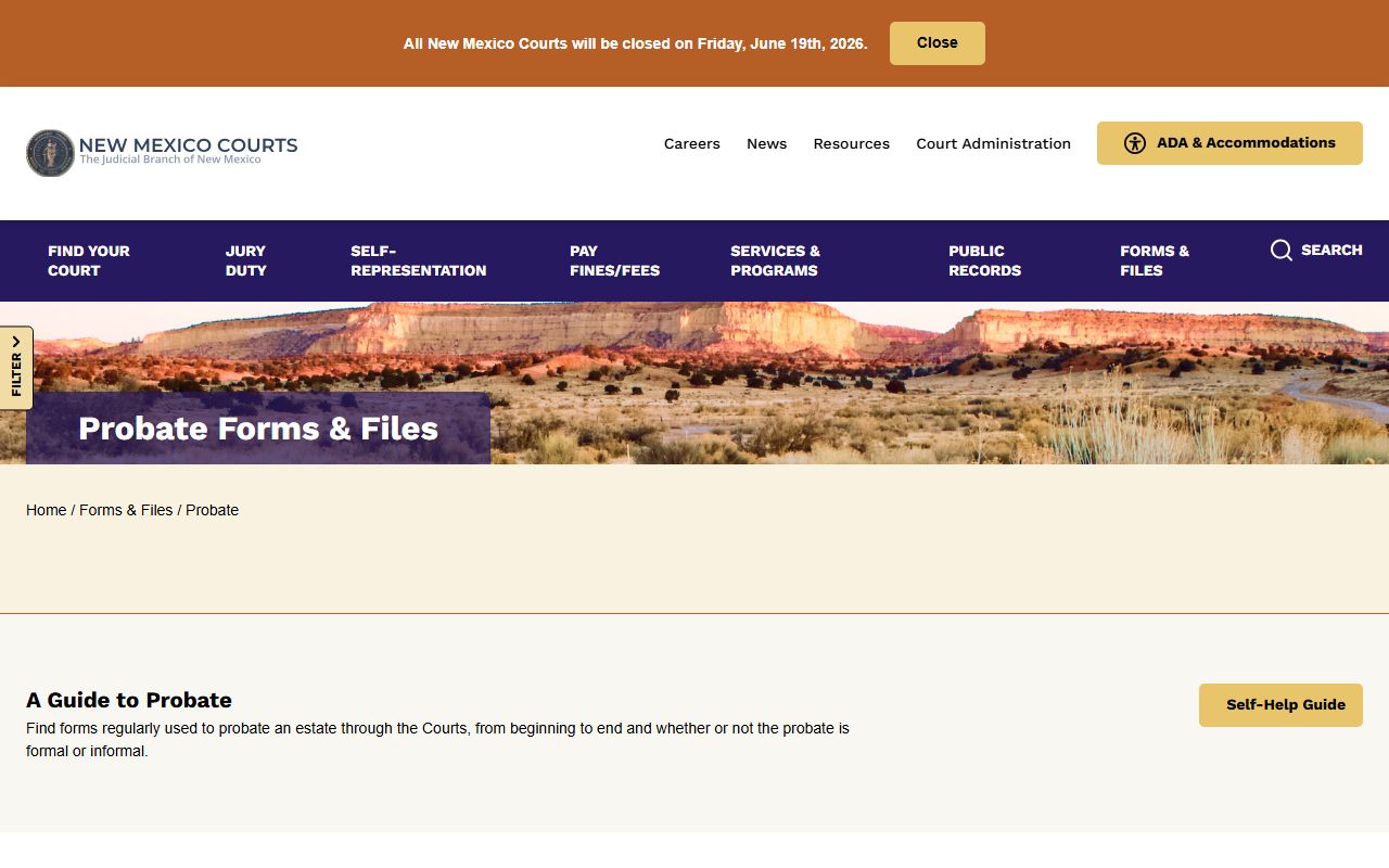 Colfax County probate records New Mexico probate forms page